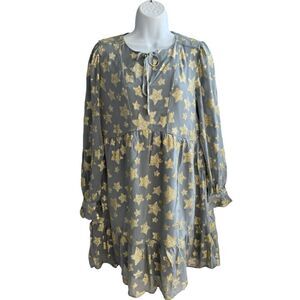 LOFT Petite Shimmer Star Tiered Dress In Size S